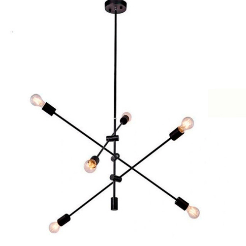 Luminária de Teto Lustre Tijas 6 lâmpadas