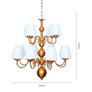 Luminária de Teto Lustre Holandês 12 Cúpulas