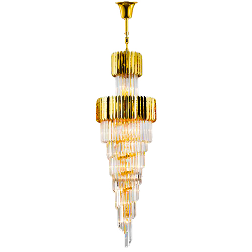 Lustre pendente cristais K9 Safira Gold 1,6M ou 2,80m