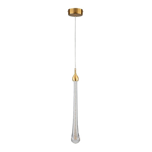 Pendente LED gota de cristal  longo -TROCA DE COR PELO INTERRULTOR