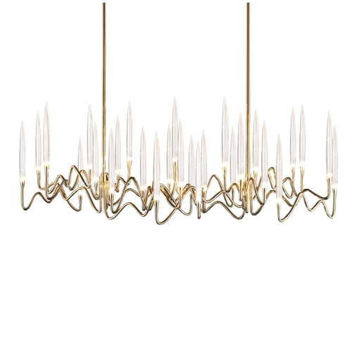 Lustre retangular Nordic  de cristal LED