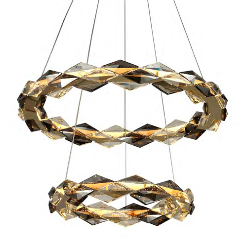 Lustre pendente ARGYLE placa cristal duplo