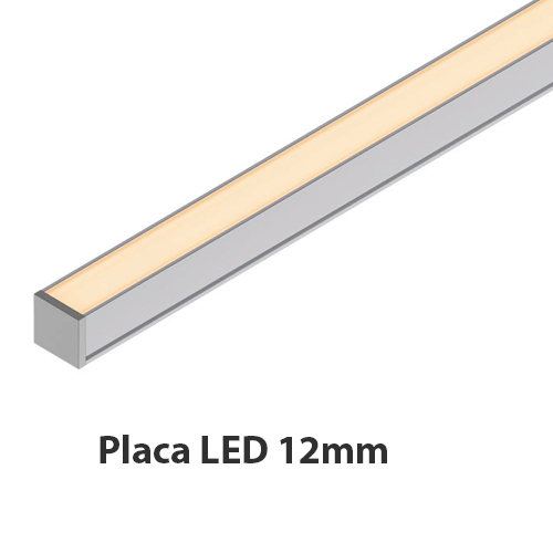 Perfil embutido placa-LED 12mm 10W/m