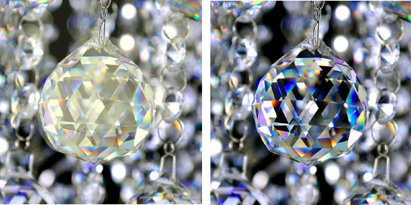 pedras de cristal esfera limpa e suja