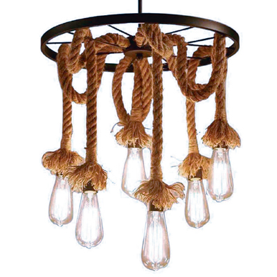 Lustre redondo 6 lâmpadas 
