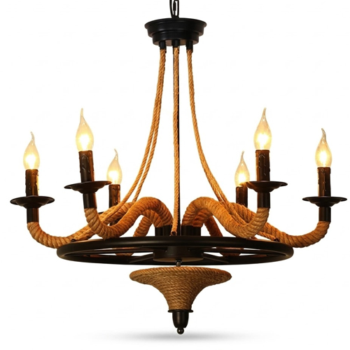Lustre corda 6 velas