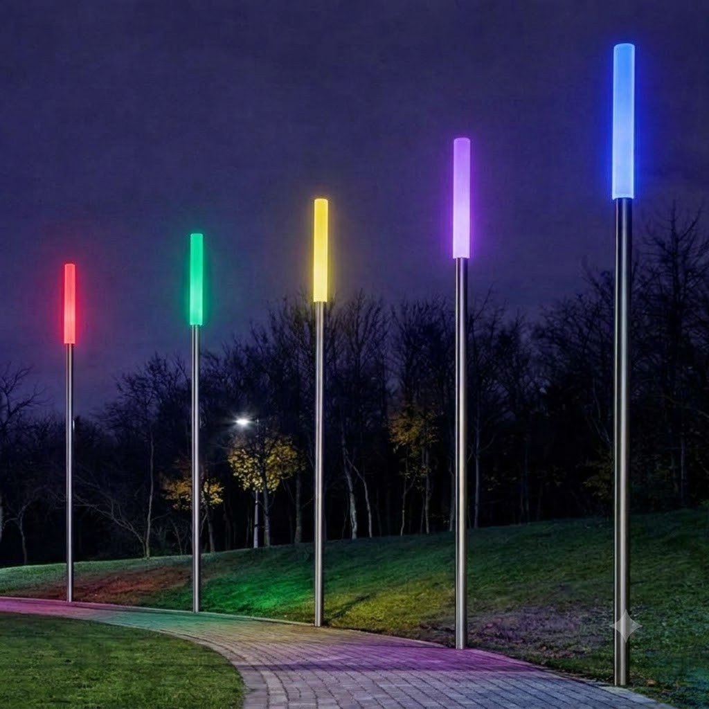 Poste Cilindro Acrílico RGB